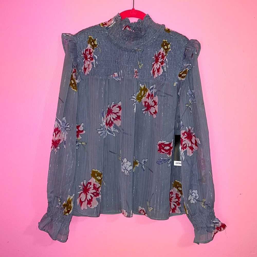 NWT mock neck long sleeve blouse size XL.